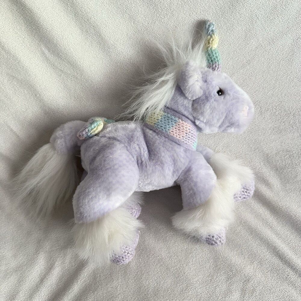 Vintage Commonwealth Purple Unicorn Small 9” Size Stuffed Animal 2002